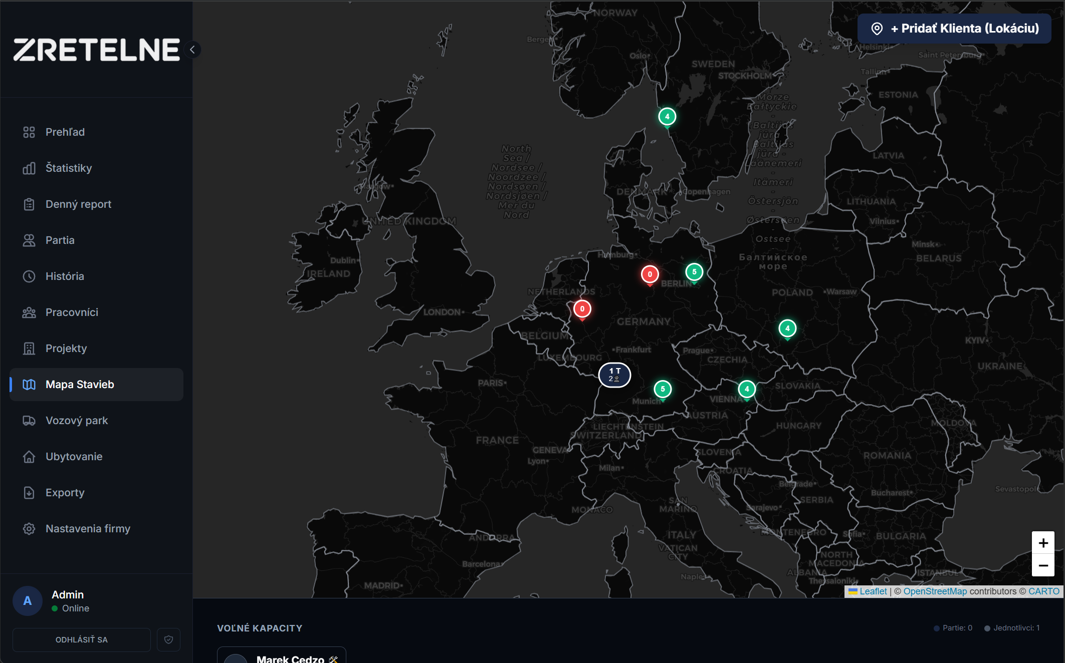 Mapa stavieb a projektov